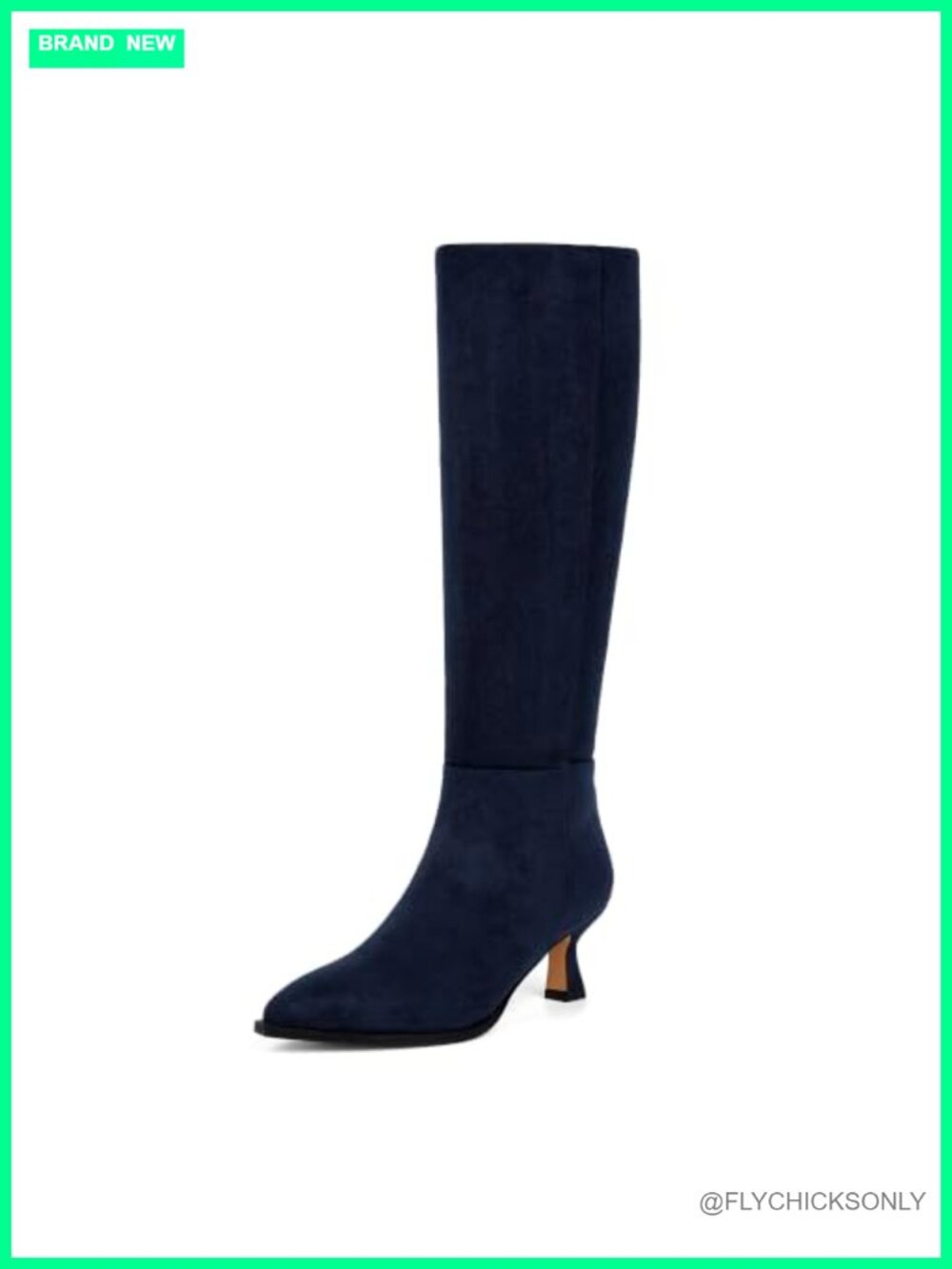 Knee High Boots Kitten Heel Pointed Toe Faux Suede Women's Tall Boots